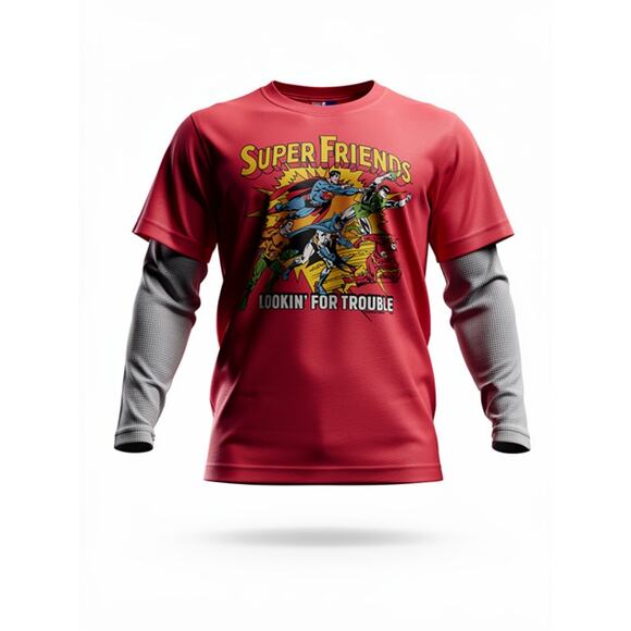 Baby Gap Super Friends Graphic T-Shirt – Size 3 Years – Red & Gray - Picture 1 of 2